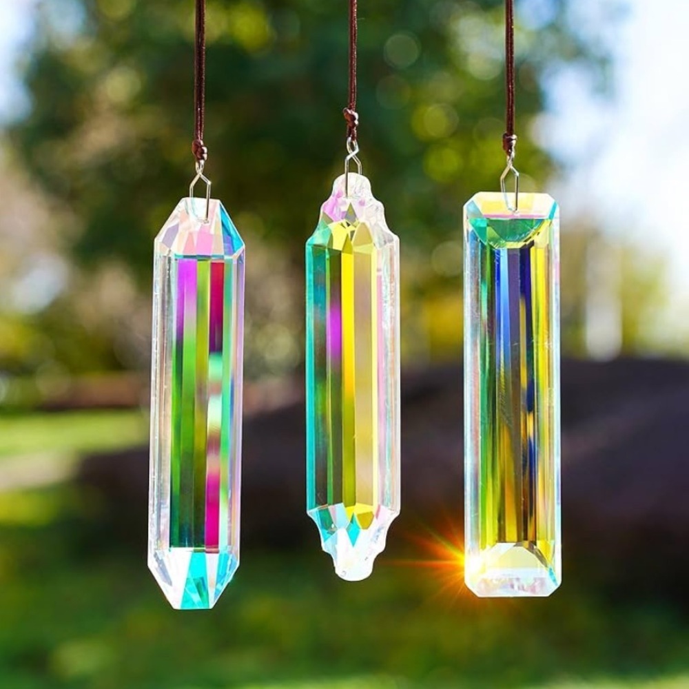 3 pieces Crystal Prism Suncatchers for windows 5” long